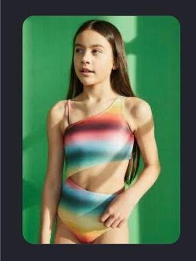 Molo Girls Rainbow Ombre Two-Piece Bikini - Red, Yellow, Blue, Green